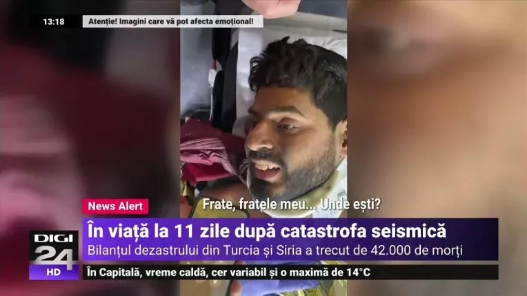 Alte trei persoane, scoase in viata de sub daramaturi in Turcia, la 11 zile dupa cutremur