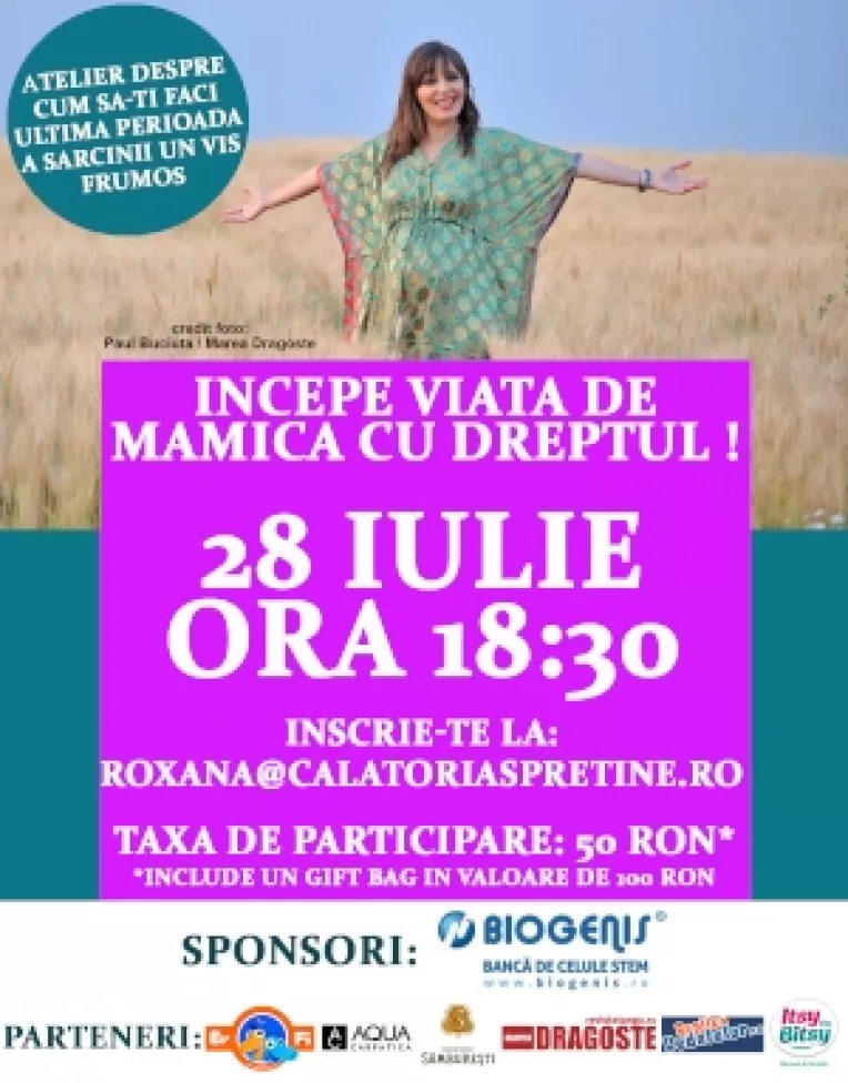 Atelier Roxana Gabor-Iliescu despre primele luni ale maternitatii