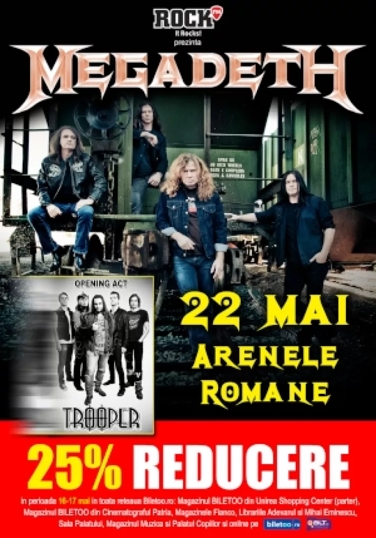 Bilete mai ieftine la Megadeth!