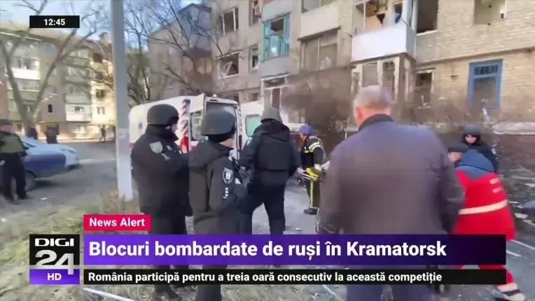 Blocuri bombardate de rusi in Kramatorsk, cel putin un mort si trei raniti