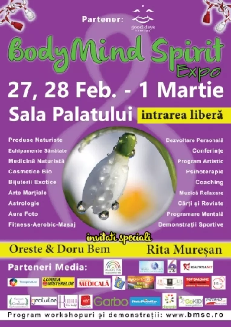 Body Mind Spirit Expo, 27 februarie - 1 martie 2015, Sala Palatului Bucuresti