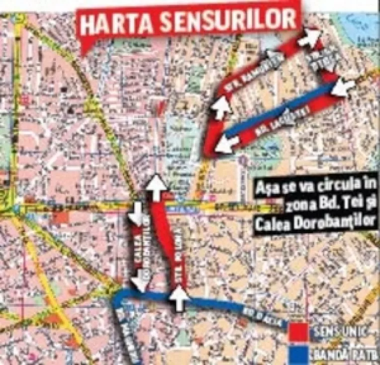 Cateva strazi si bulevarde din Bucuresti vor deveni sensuri unice din august