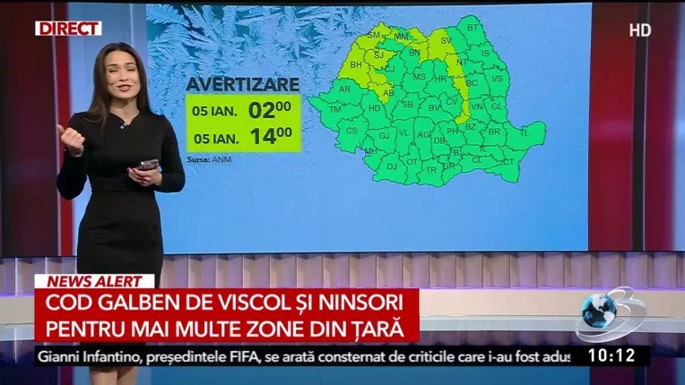 Cod galben de ninsori si viscol! 23 de judete sunt vizate de avertizarea meteo