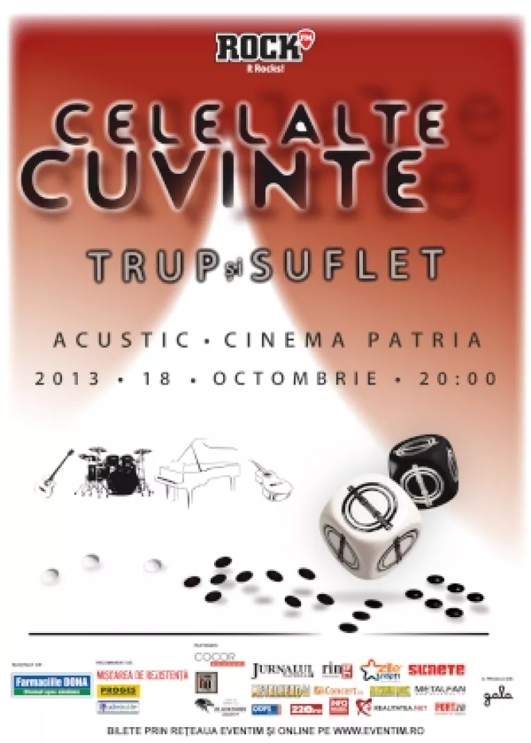 Concertul acustic Celelalte Cuvinte, "Trup si suflet" va avea loc la Cinema Patria