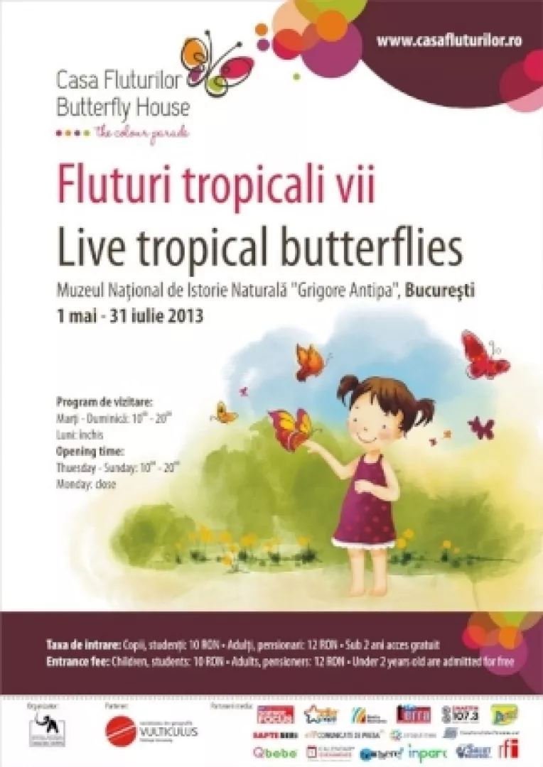 Expozitia temporara " Fluturi tropicali vii"
