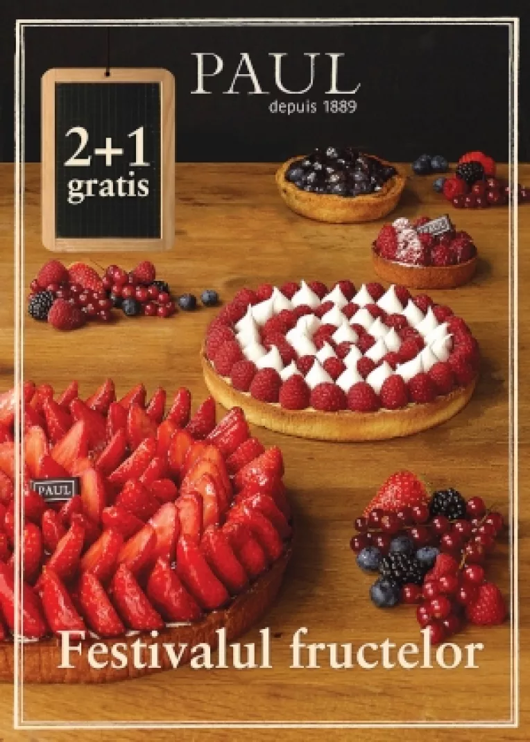 Festivalul fructelor revine in brutariile Paul, cu cinci retete de tarte