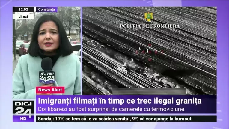Imigranti filmati in timp ce trec ilegal granita in Romania