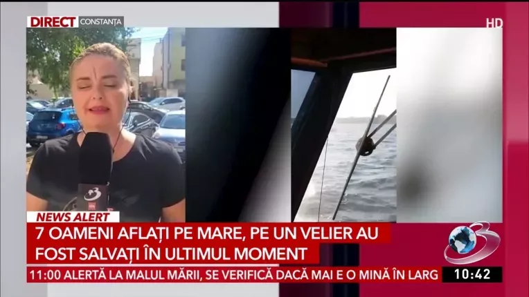 Operatiune de salvare pe mare, dupa ce un velier a ramas blocat intre stanci, la Tuzla