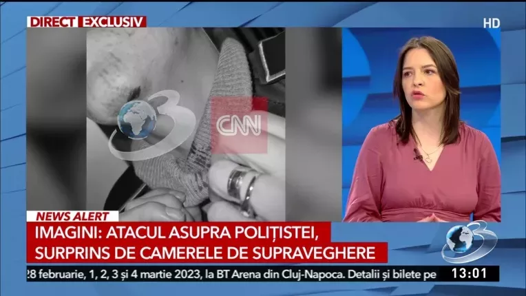 Politista desfigurata in timpul misiunii! Totul a fost surprins de camerele de supraveghere