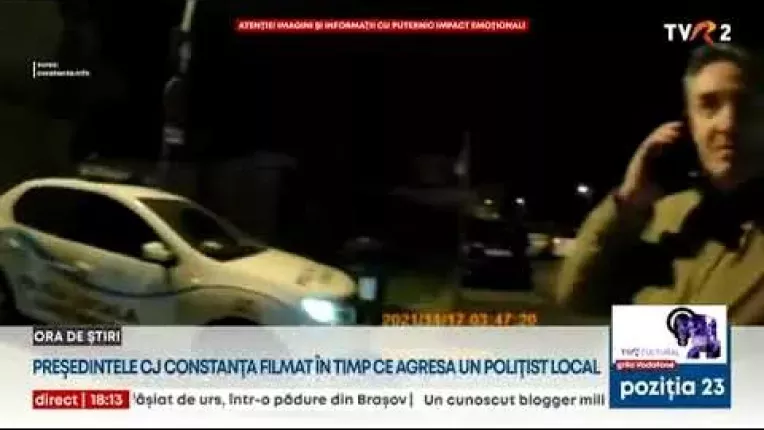 Presedintele CJ Constanta, Mihai Lupu, filmat in timp ce agresa un politist local.