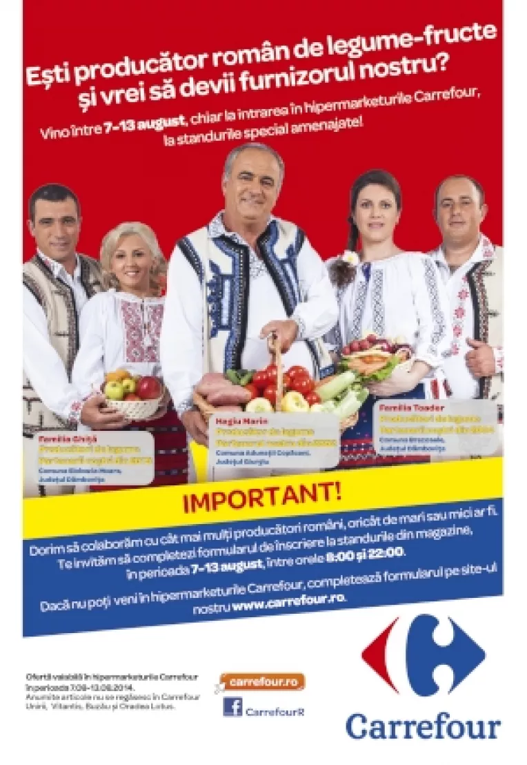 Producatorii romani de fructe si legume sunt invitati sa devina furnizori Carrefour Romania