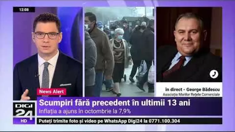 Rata anuala a inflatiei a urcat la 7,9%. Cele mai mari cresteri de preturi din 2008 incoace