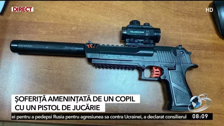 Soferita amenintata de un copil cu un pistol de jucarie. Parintii acestuia s-au ales cu o amenda