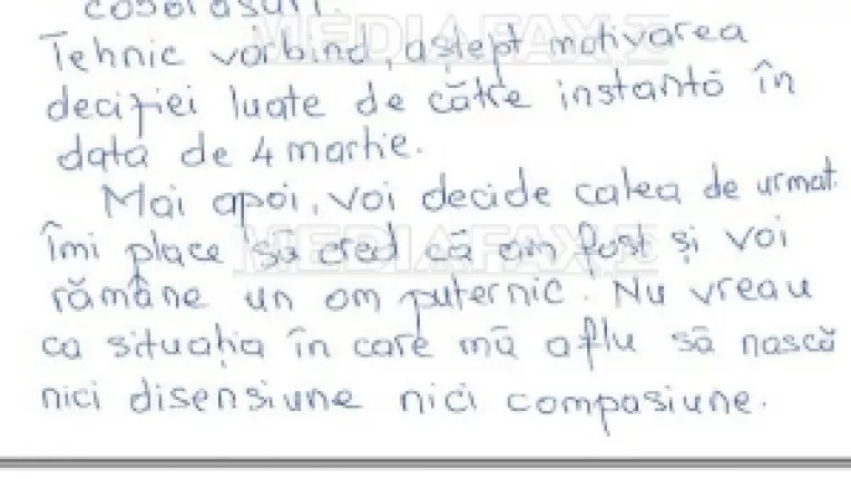 Textul olograf al scrisorii lui Gica Popescu (2)