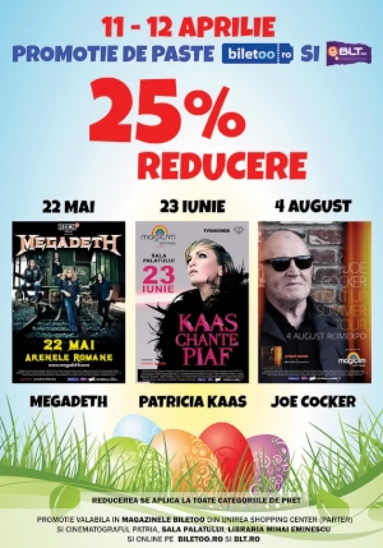 Trei idei de cadouri pentru Paste: Joe Cocker, Patricia Kaas si Megadeth