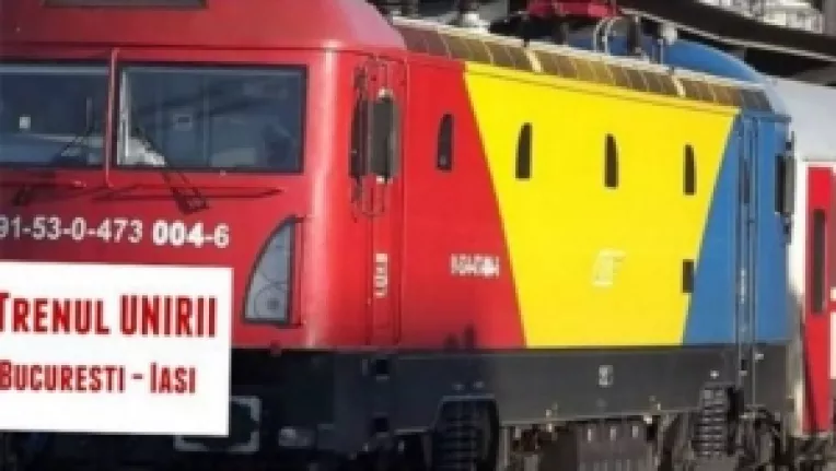 Trenul Unirii pleaca din Bucuresti Gara de Nord catre Iasi la ora 12:00 si va fi remorcat de o locomotiva  Tricolora