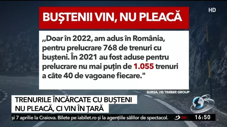 Trenurile incarcate cu busteni nu pleaca din Romania, ci vin in tara