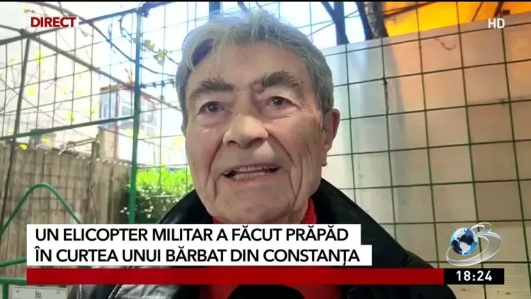 Un elicopter militar a facut prapad in curtea unui barbat din Constanta