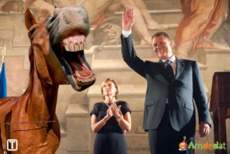 Un fermier si-a botezat calul Iohannis si cere 10 lei celor care vor sa-l vada si 100 de lei celor care vor sa-l calareasca