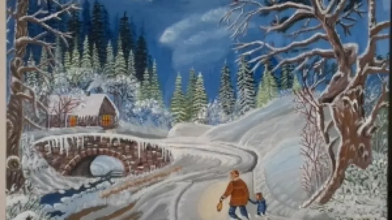 
Visul de iarna al unei mamici de fetita
